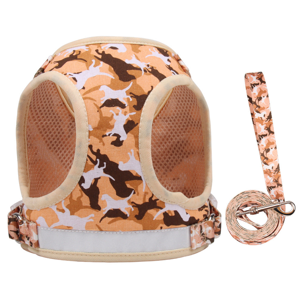Reflective Camouflage Harness & Leash for Cats and Small Dogs