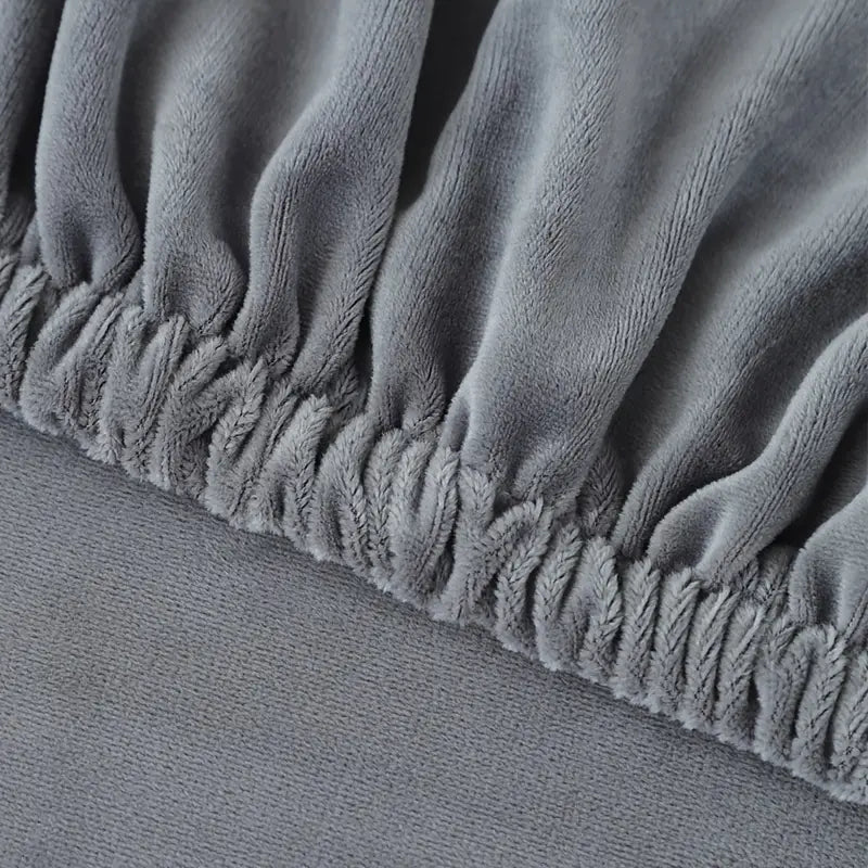 Grey Velvet Sofa Cushion Cover for Pet Hair Protection