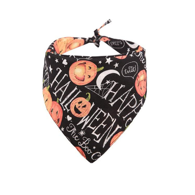 Halloween Double-Sided Pumpkin Dog Bandana