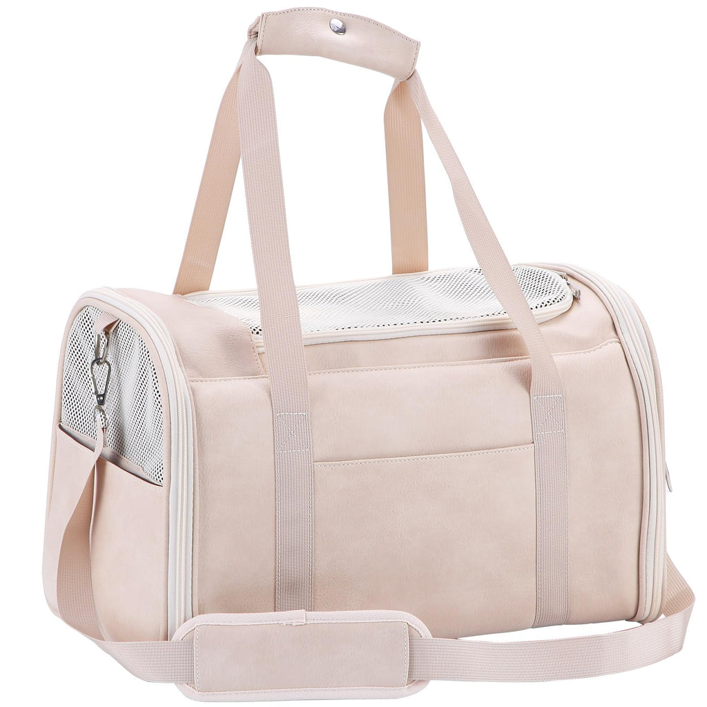 Lasaviin Vegan-Leather Pet Carrier – White