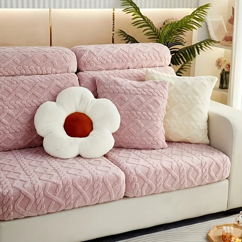 Striped Velvet Stretch Pet Sofa Cover