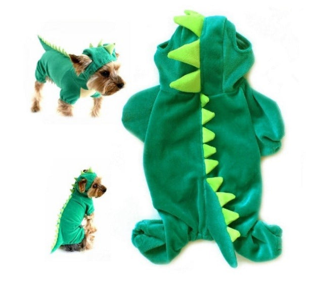 Halloween Dinosaur Costume for Small Dogs – Teal Green