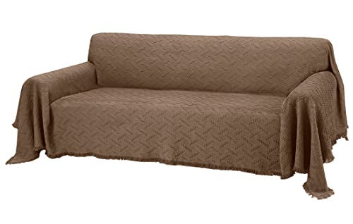 ROSE HOME FASHION Geometric Dog Sofa Cover – Chocolate, X-Large
