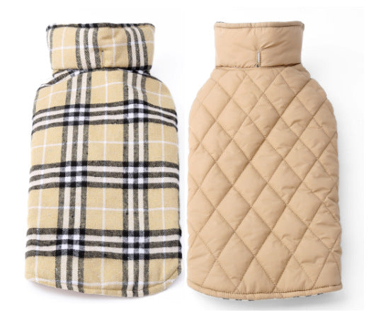 Plaid Dog Jacket - Dog Winter Coat