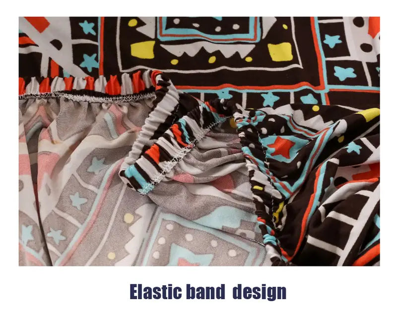 Boho Floral Cotton Sofa Protector – Machine Washable
