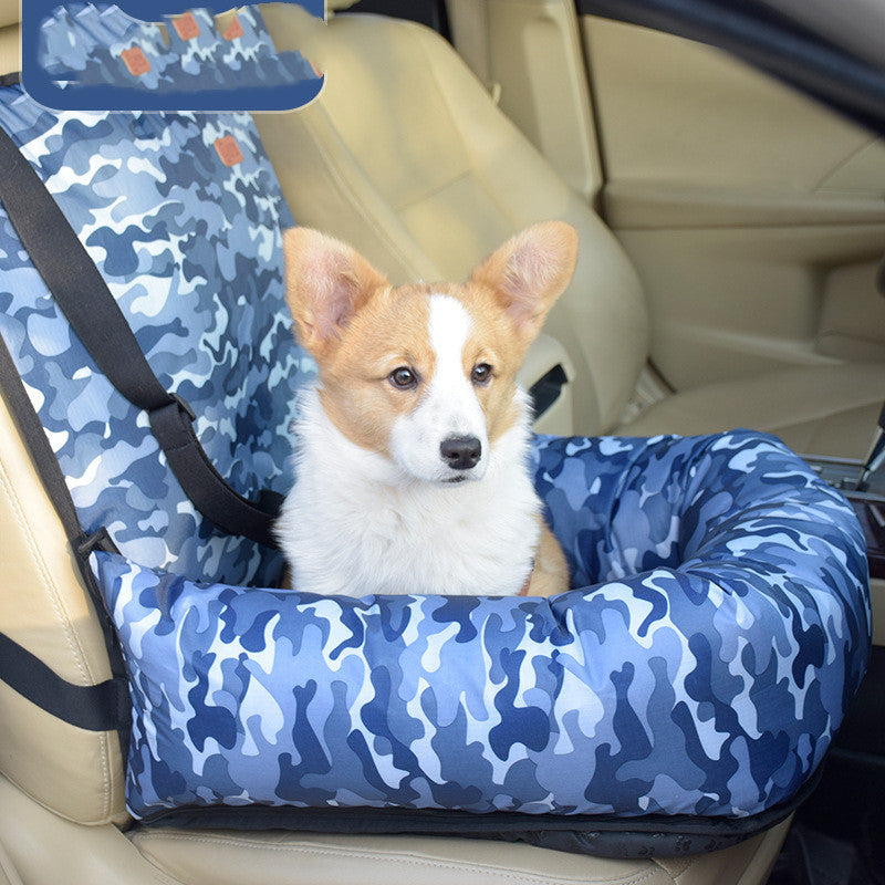 Compact Cloth Dog Car Travel Seat – Blue, 38 × 26 × 18 cm