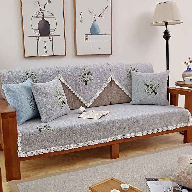 Breathable Cotton-Linen Non-Slip Sofa Cover