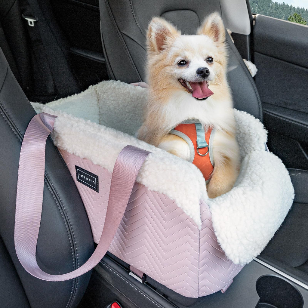 PETSFIT Pink Console Car Seat for Cats & Small Dogs