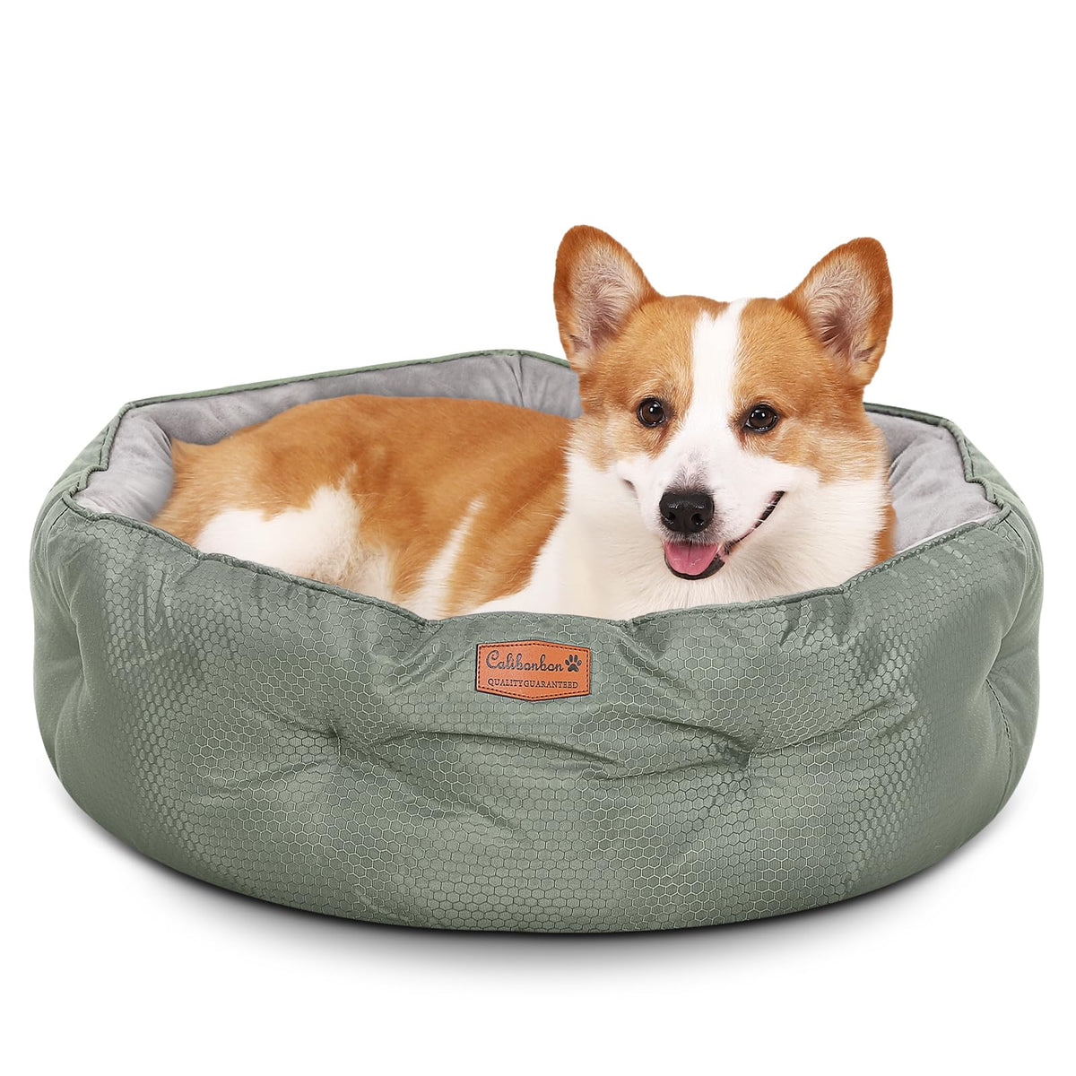 Dual-Sided Round Dog & Cat Bed with Non-Slip Base – Washable, Grey