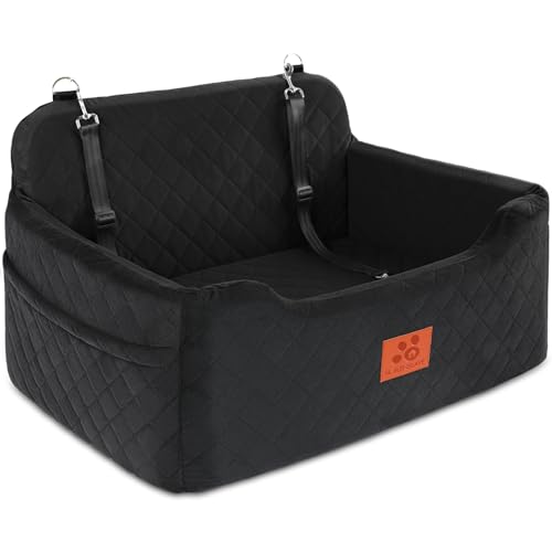 GL GLENSLAVE Raised Foam Dog Car Bed – Black, Up to 50 lb