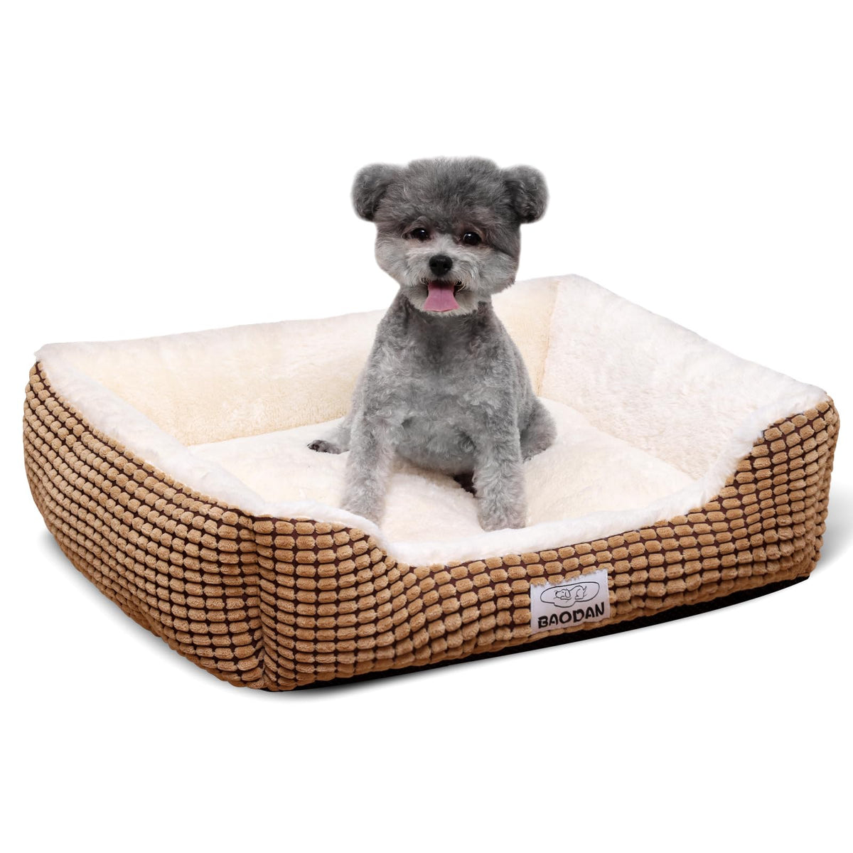 Baodan 25-Inch Extra-Soft Fluffy Dog & Cat Bed with Non-Slip Base – Machine Washable