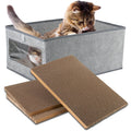 Kichwit Reversible Cardboard Cat Scratching Pads with Fabric Box – 3 Pack