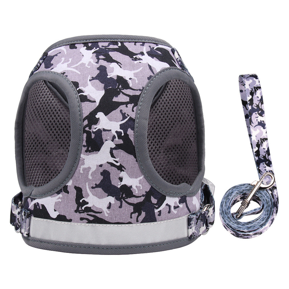 Reflective Camouflage Harness & Leash for Cats and Small Dogs
