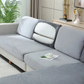 Grey Velvet Sofa Cushion Cover for Pet Hair Protection