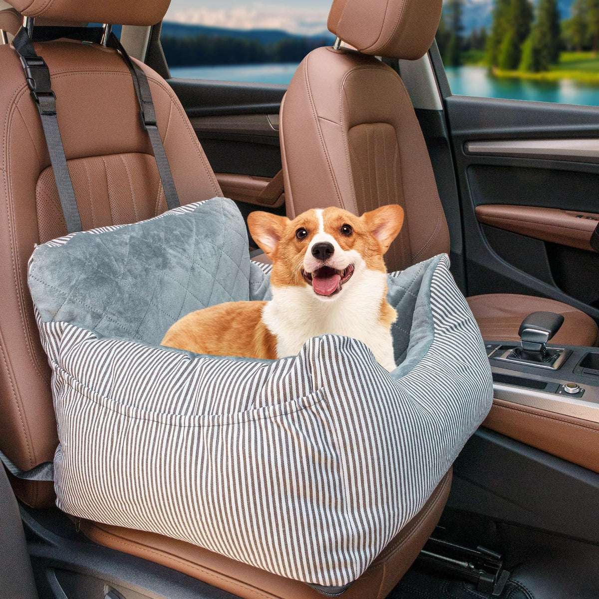 BGBGKK Padded Pet Car Seat – Grey