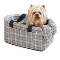Anttyscar Gingham Console Pet Seat with Bow Headrest