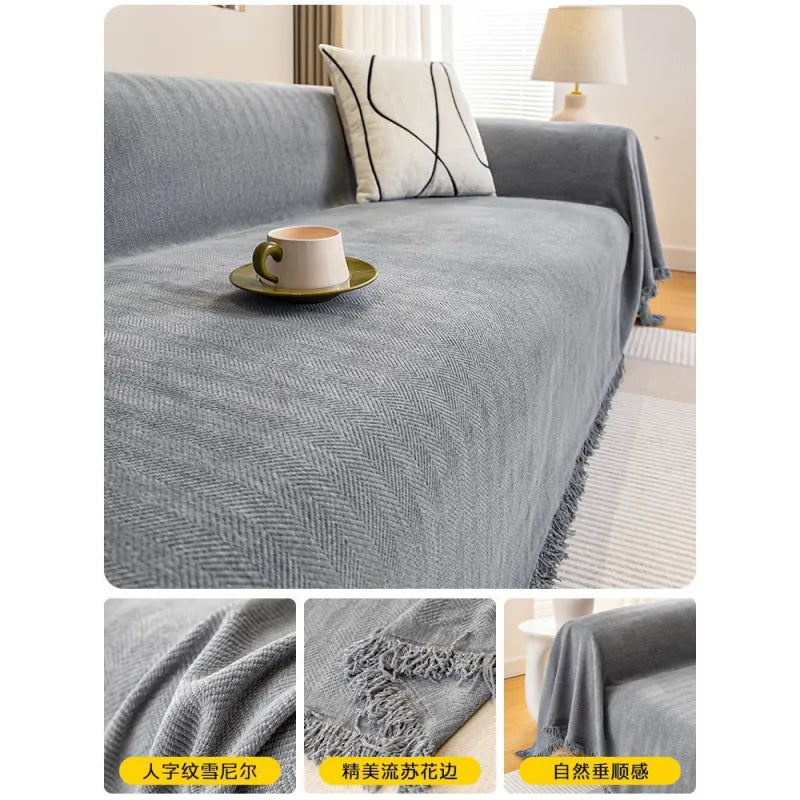 Advanced Chenille Pet Sofa Throw – Washable & Non-Slip