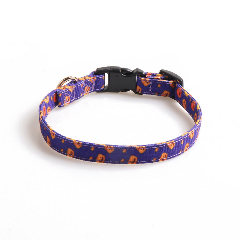 Halloween Ghost & Pumpkin Bow-Tie Pet Collar