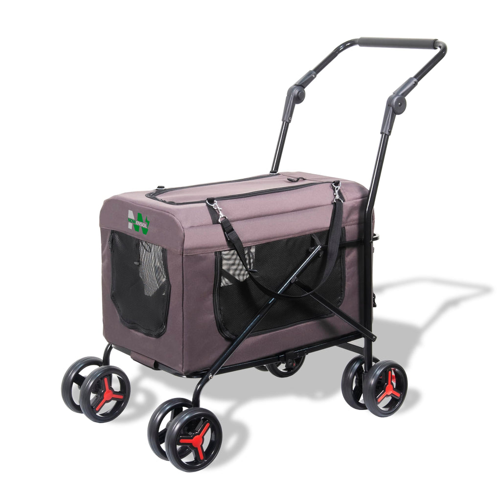 Nowensol Pet Stroller with Detachable Carrier – Brown