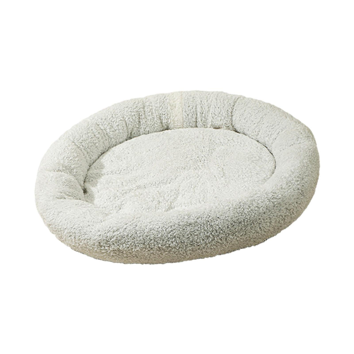 Self-Warming Round Plush Pet Bed for Indoor Cats & Puppies – White