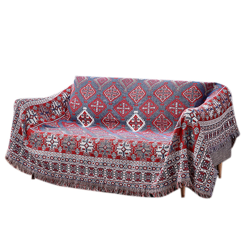 Boho Floral Cotton Sofa Protector – Machine Washable