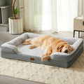 LNSSFFER Orthopedic Egg-Crate Foam Dog Sofa Bed with Removable Washable Cover – Grey