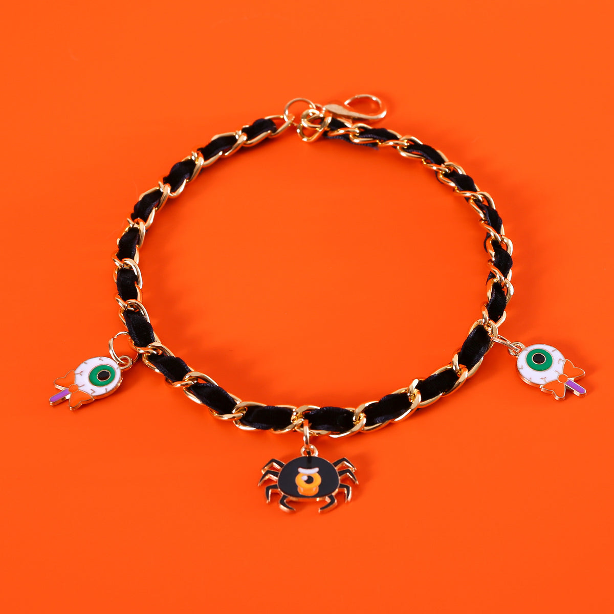 Halloween Velvet Pet Collar – Ghost, Spider & Pumpkin