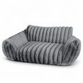 VelvetVines Corduroy & Fleece Pet Sofa – Warm Grey