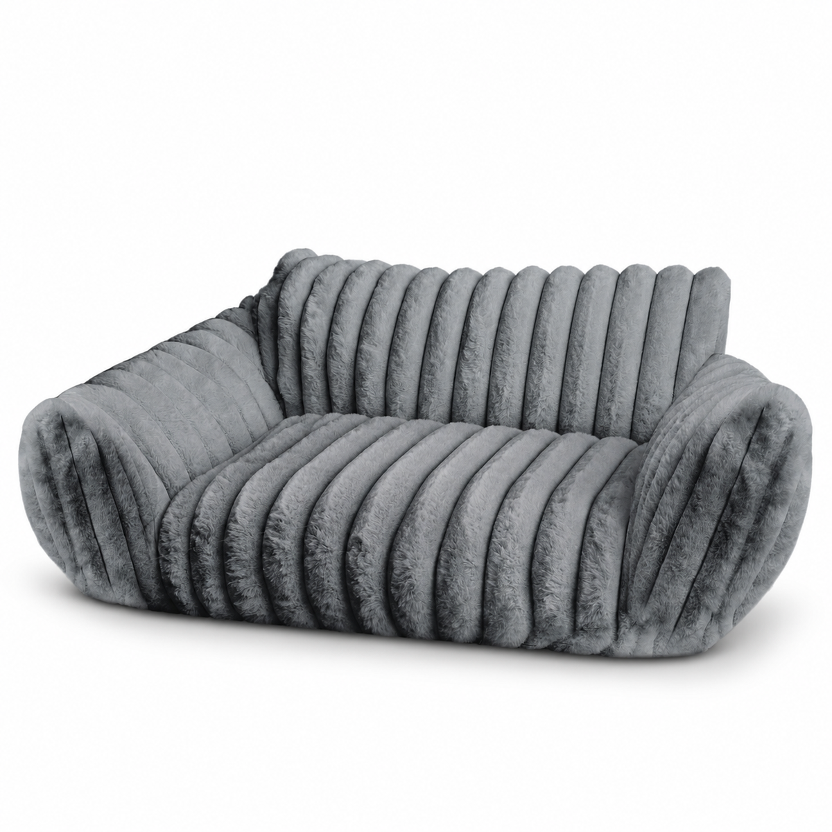 VelvetVines Corduroy & Fleece Pet Sofa – Warm Grey