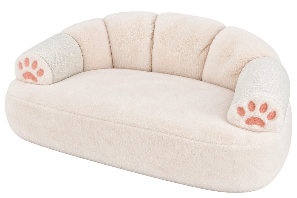 Washable Cat Sofa Bed with Scratching Armrest, Water-Resistant Lining & Non-Slip Base