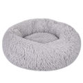 Washable Round Cat Bed with Fluffy Faux Fur for Indoor Cats