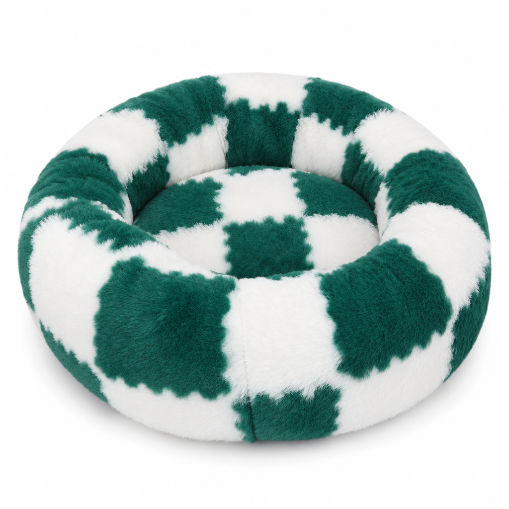 Washable Extra Small Donut Cat Bed with Jacquard Shaggy Plush & Non-Slip Base