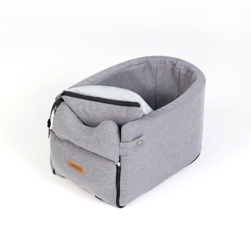 Canvas & Suede Console Pet Car Seat – Beige or Grey