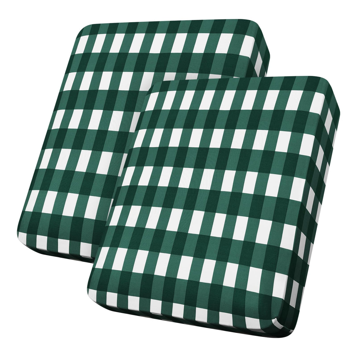 hyha Pet Sofa Cushion Covers – Green & White Plaid, 2-Piece Set