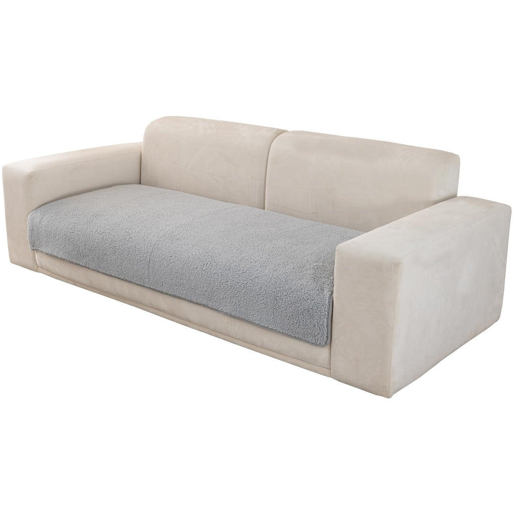 MELLYKORAN Sherpa Fleece Sofa Panel – Light Grey, 36 × 47 in