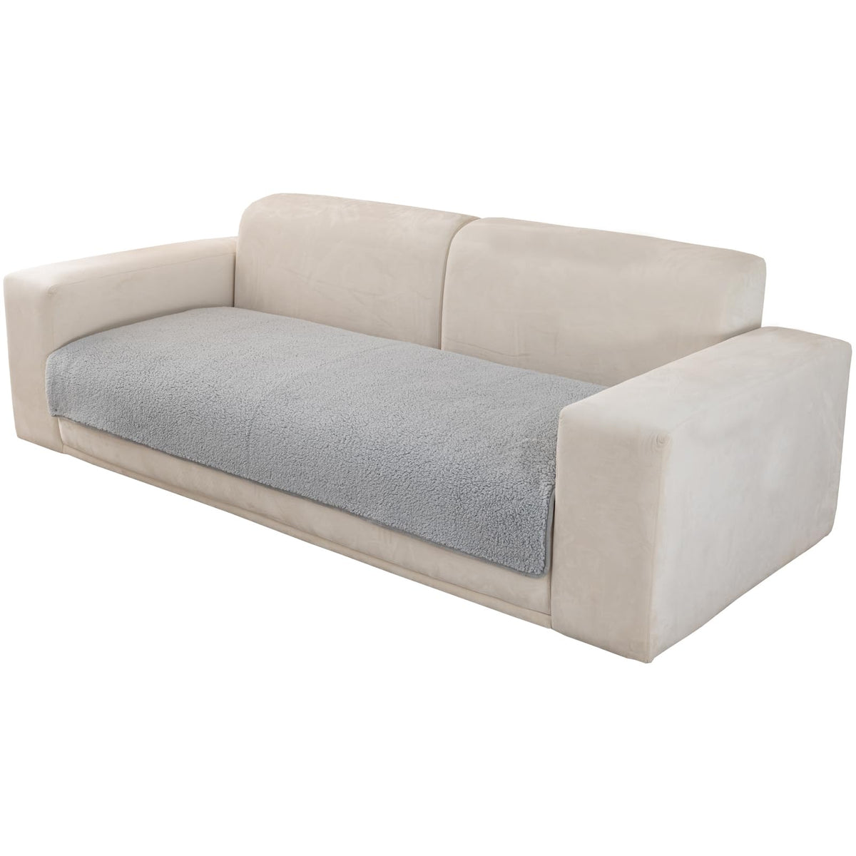 MELLYKORAN Sherpa Fleece Sofa Panel – Light Grey, 36 × 47 in