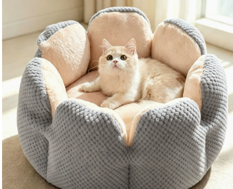 Halloween Pumpkin Plush Cat Bed