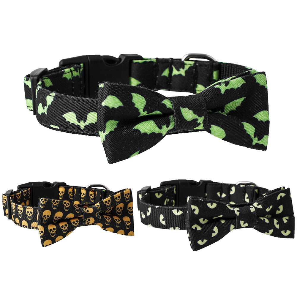 Halloween Nylon Pet Collar – Skull, Bat & Ghost Eyes