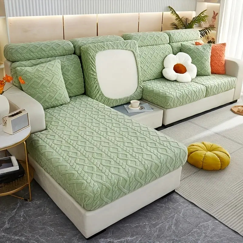 Striped Velvet Stretch Pet Sofa Cover