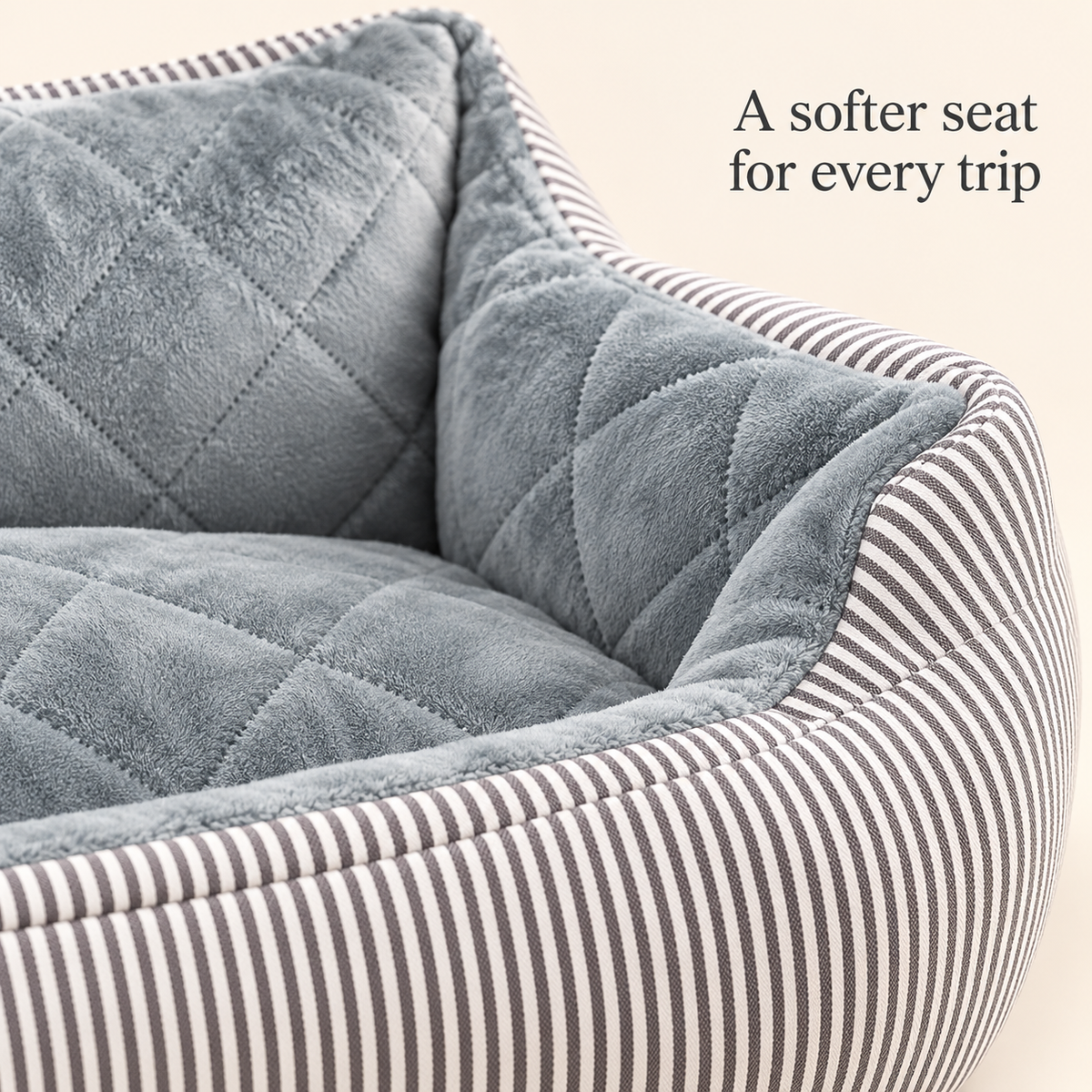 BGBGKK striped pet car seat – fabric detail