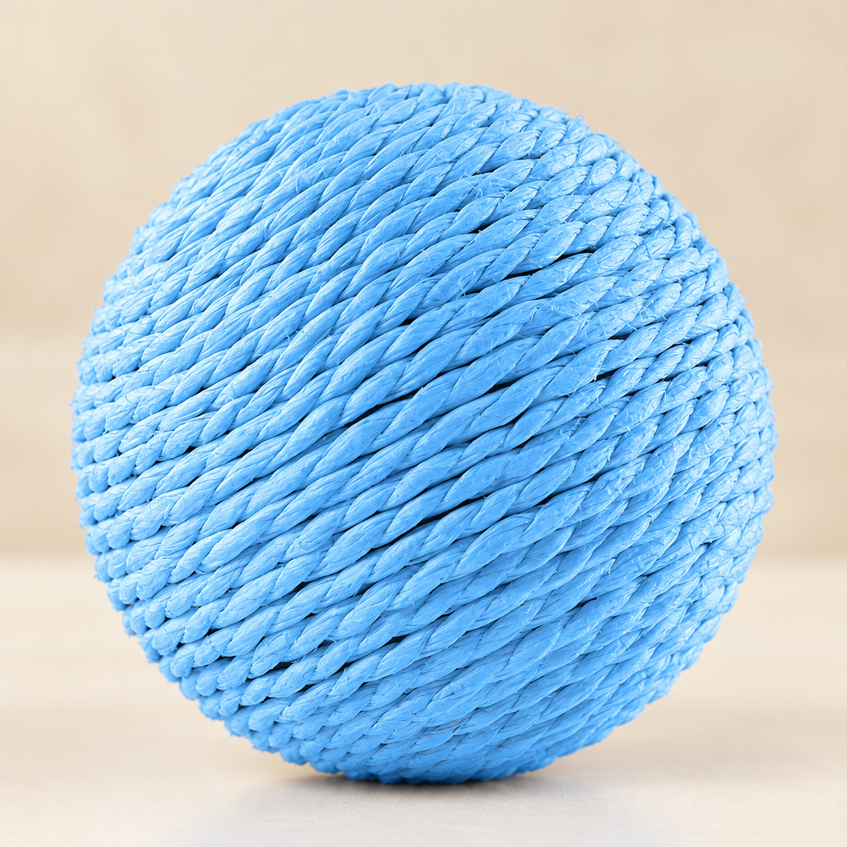 Close-up of blue sisal ball texture