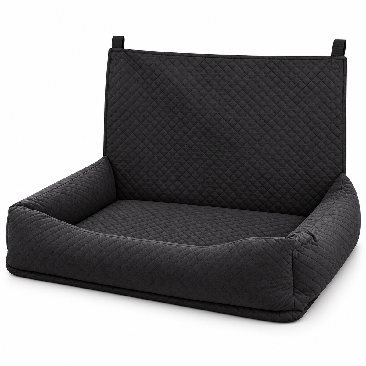 Black Bnonya dog car bed on white background
