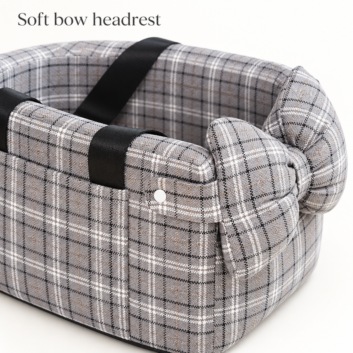 Gingham console pet seat – detail