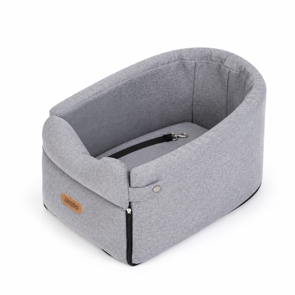 Grey canvas console seat on white background