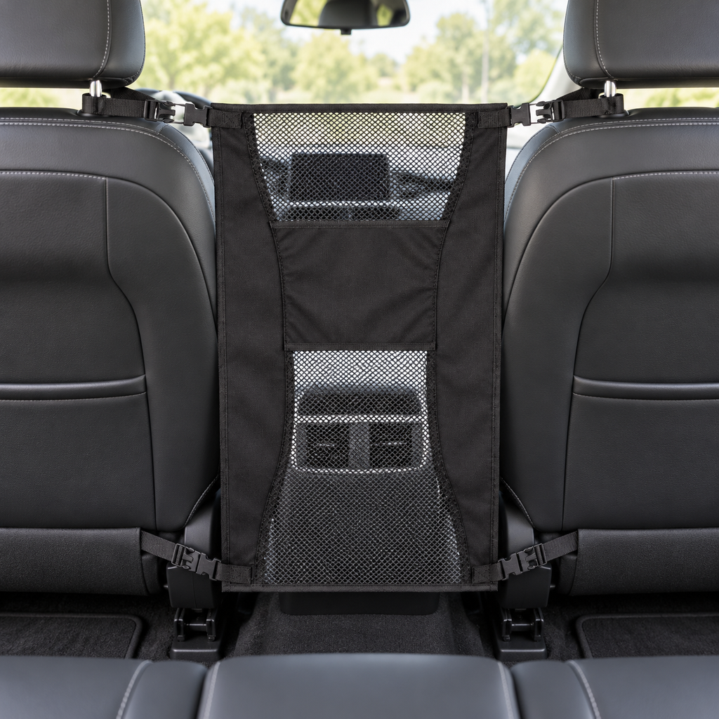WeatherTech Pet Partition Mesh Car Barrier — in use
