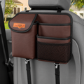 SURDOCA Compact Seatback Organizer with Tissue Holder – Brown — in use