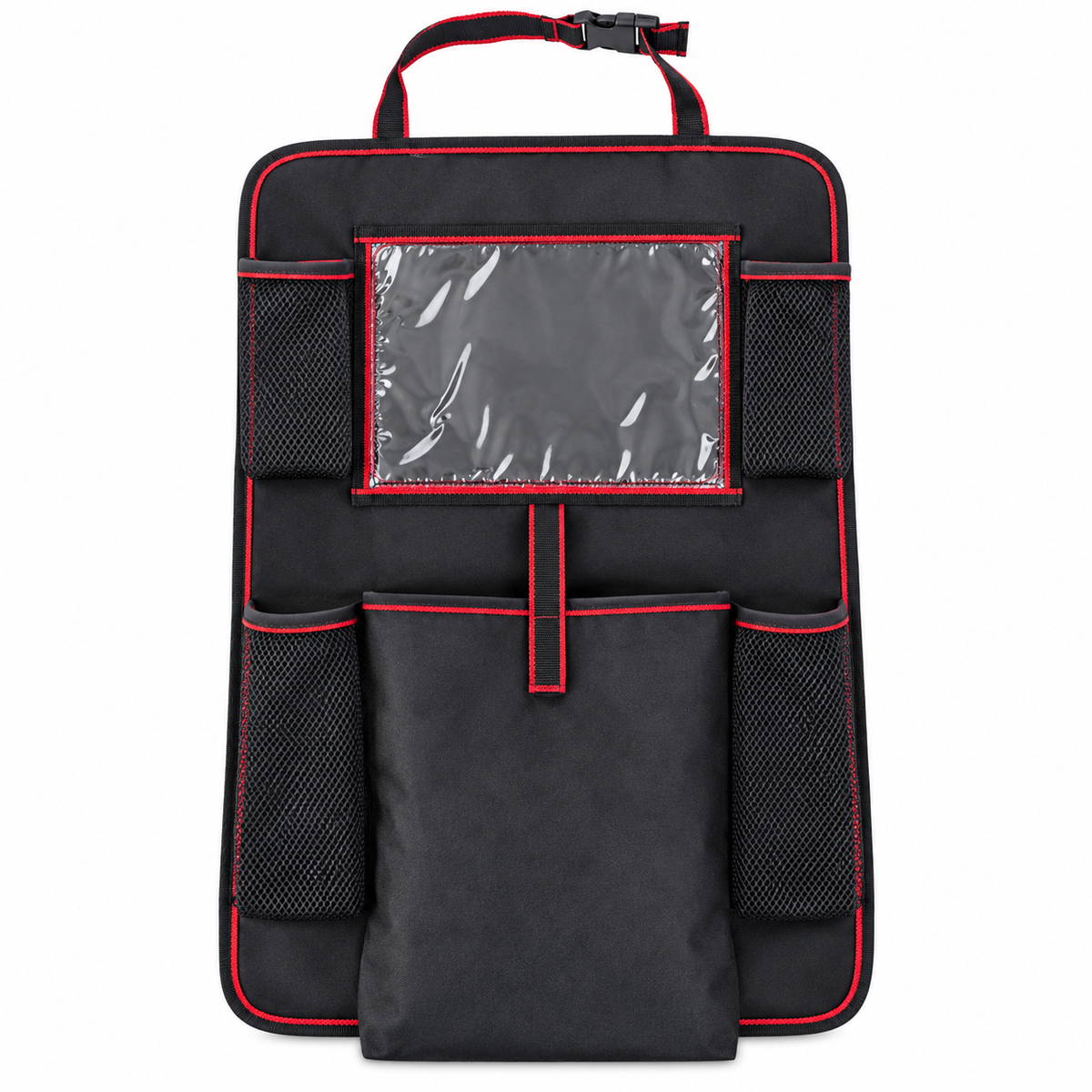 AGEX 5-Pocket Backseat Organizer – Black & Red – product view