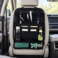 Multi-Pocket Backseat Storage Bag – Black – in use