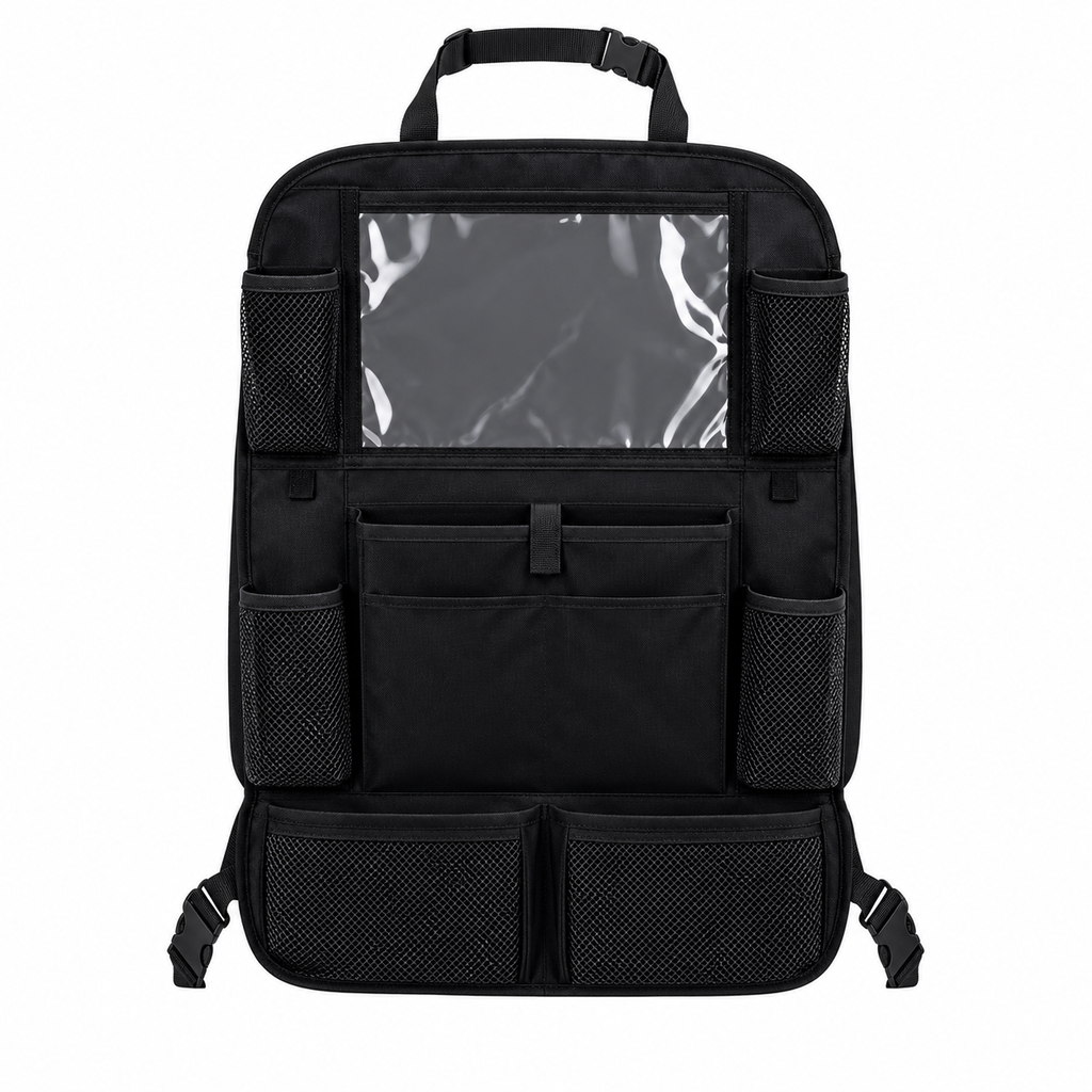 Multi-Pocket Backseat Storage Bag – Black – product view