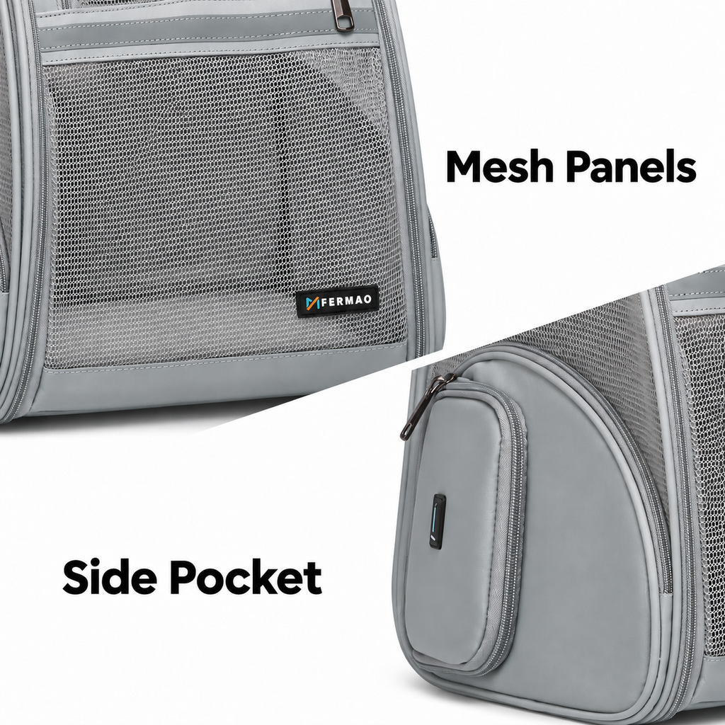 grey FERMAO mesh backpack – empty product view